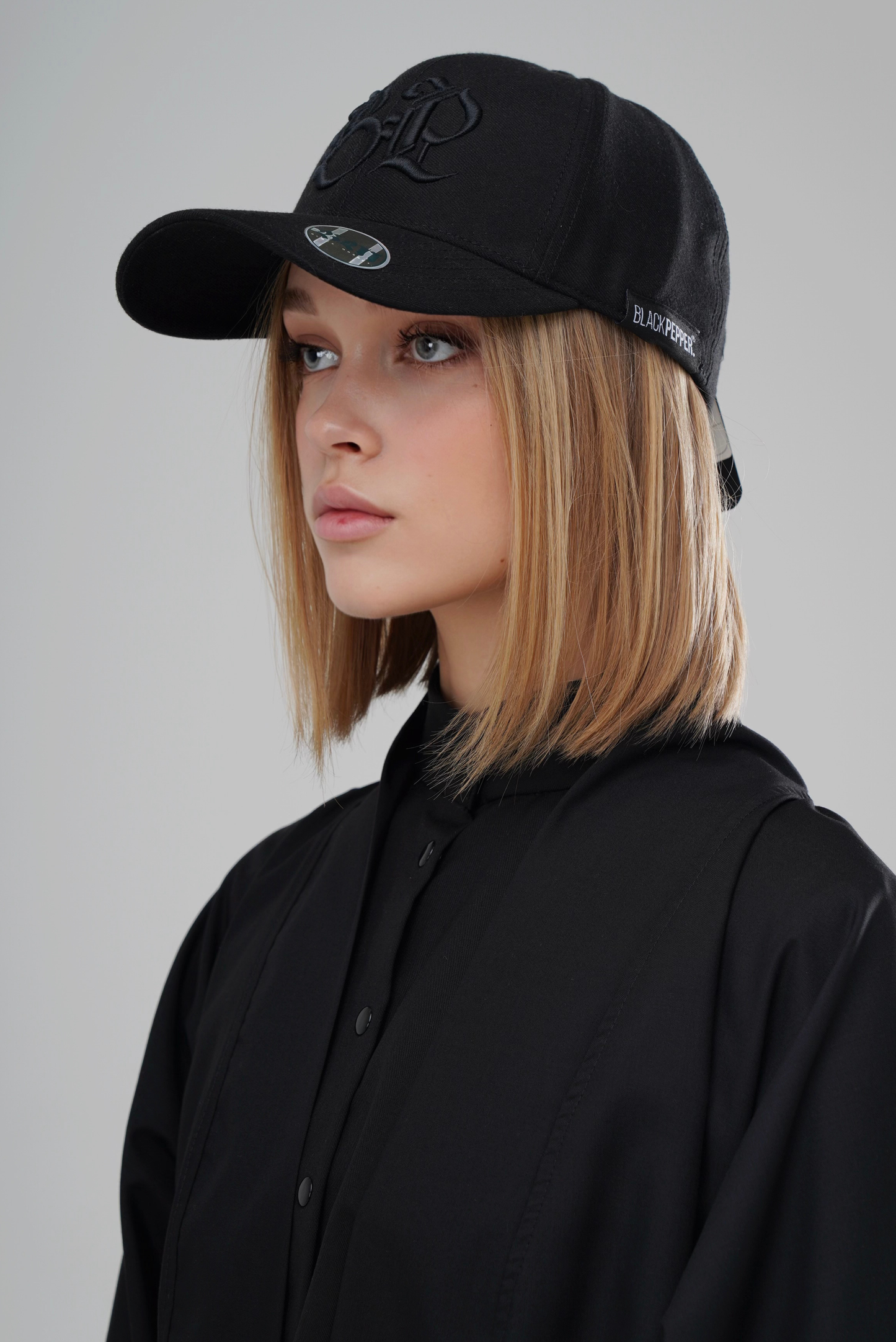 BLACK BP LOGO BASEBALL CAP