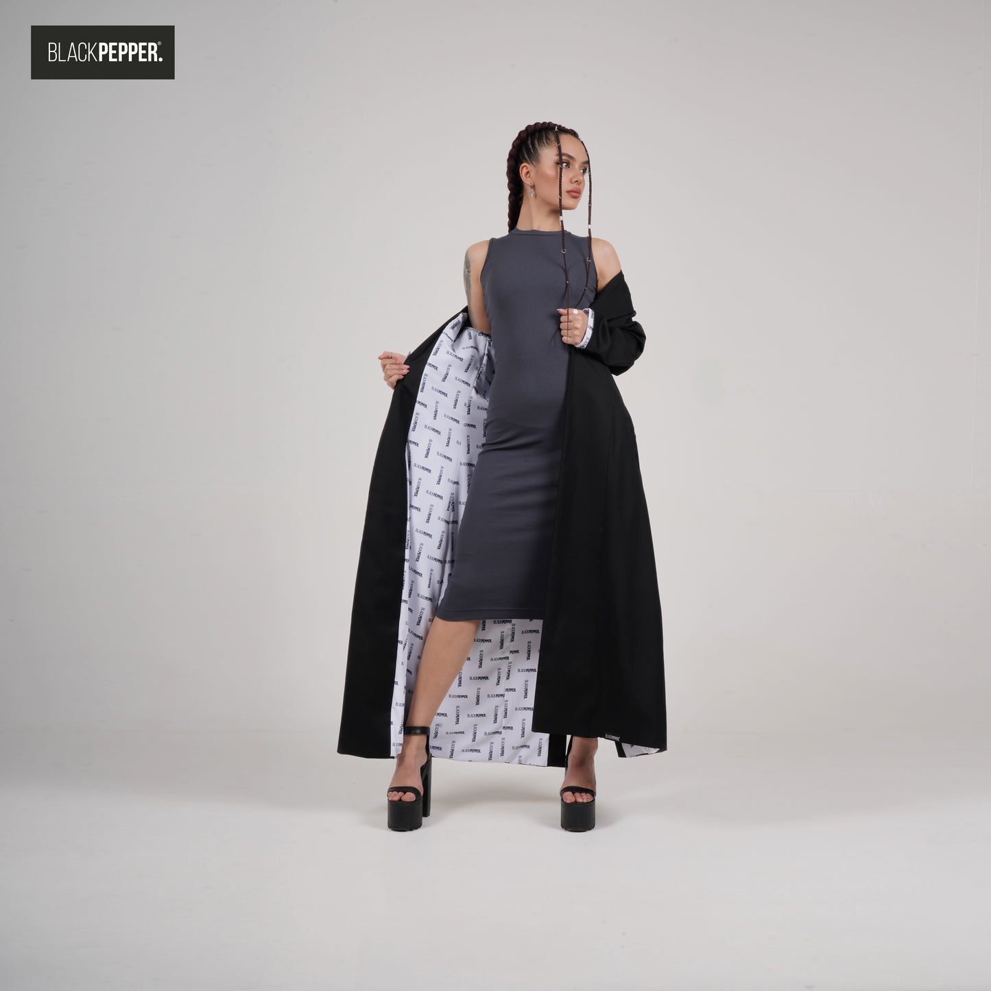 BLACKPEPPER LOGO PATTERN JACKET