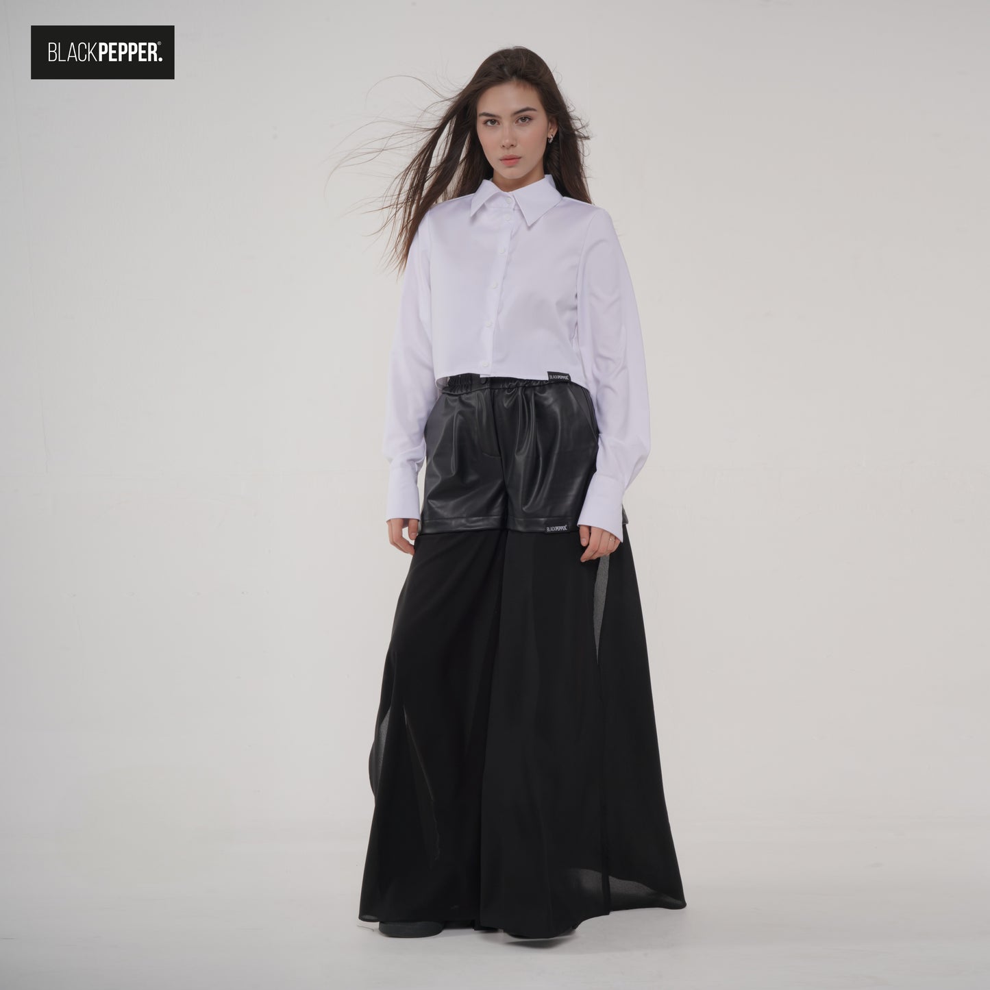 BLACK CHHIFON FLOW TROUSERS