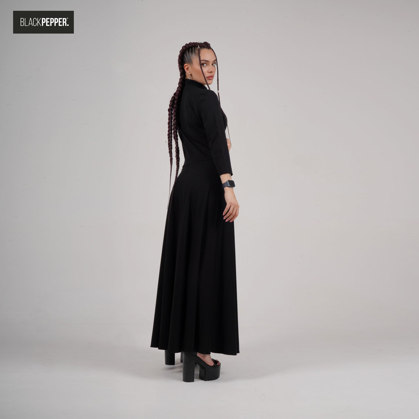 BLACKPEPPER LOGO PATTERN DRESS