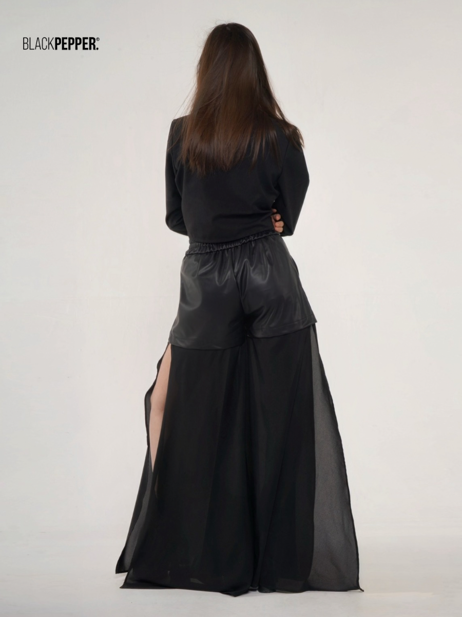 BLACK CHIFFON BLOUSE