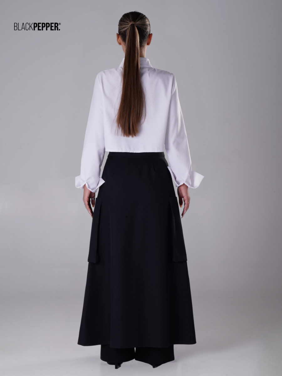 CROPPED SHIRT BLACK AND WHITE