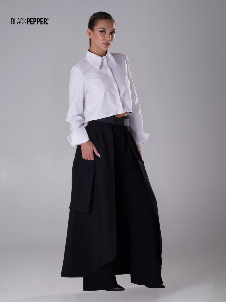 CROPPED SHIRT BLACK AND WHITE