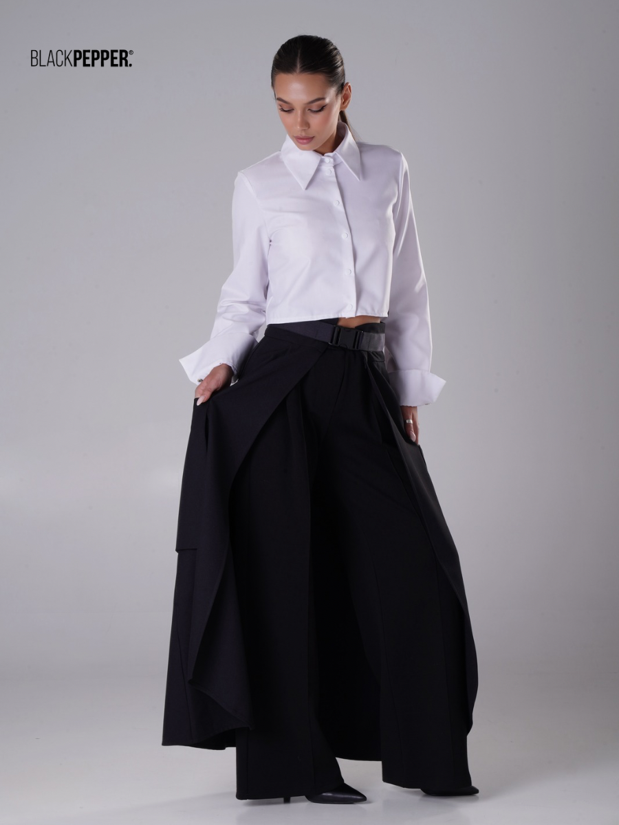 CROPPED SHIRT BLACK AND WHITE