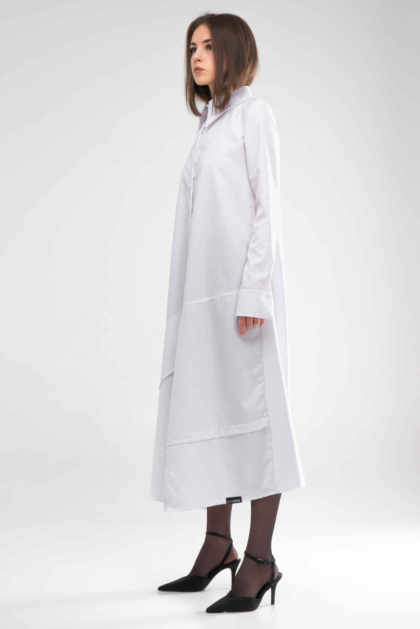 SHIRT DRESS  DECONSTRUCTED WHITE