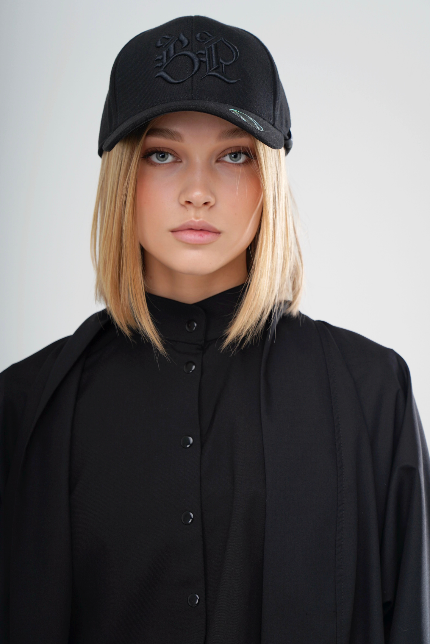 BLACK BP LOGO BASEBALL CAP