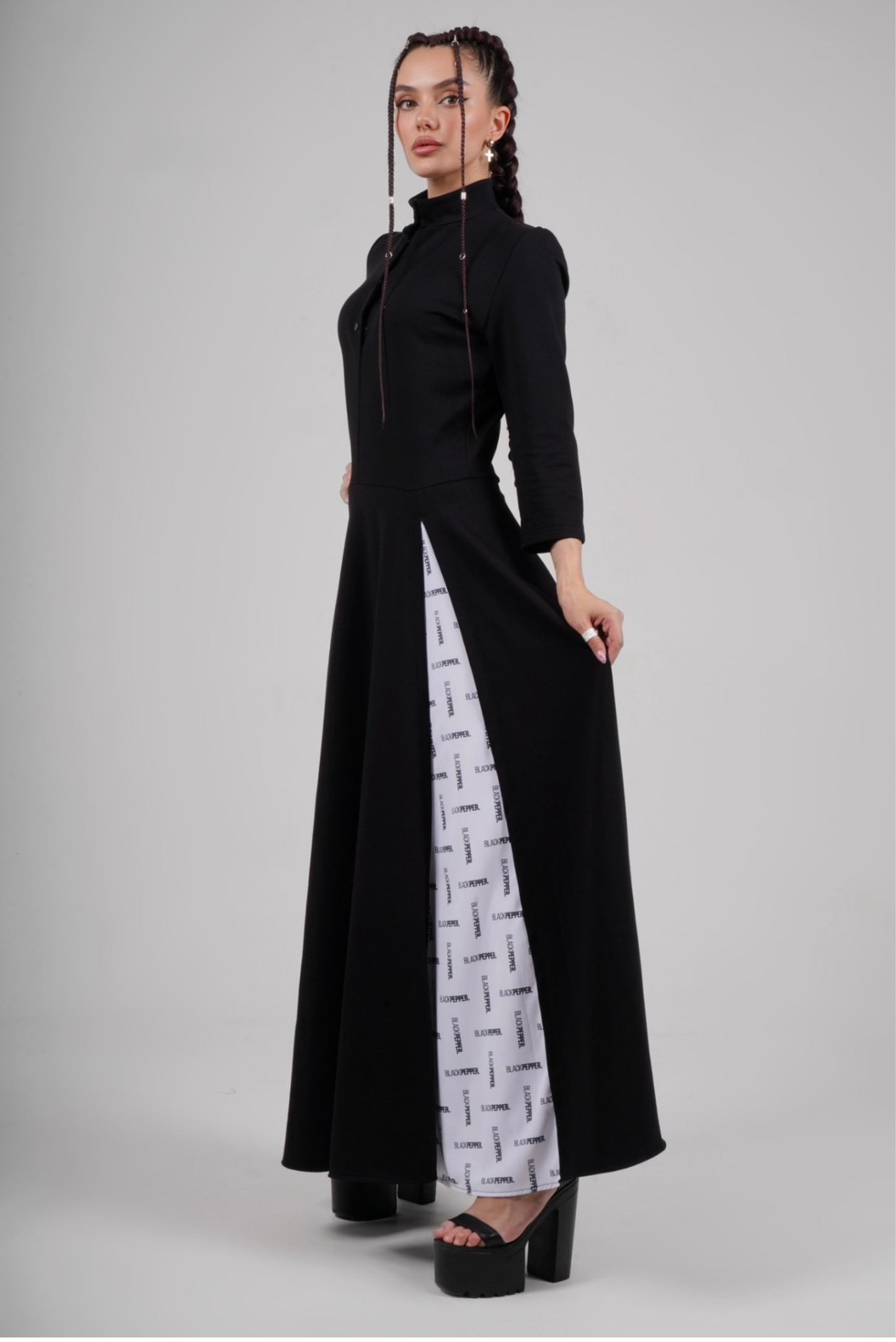 BLACKPEPPER LOGO PATTERN DRESS