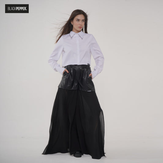 BLACK CHHIFON FLOW TROUSERS