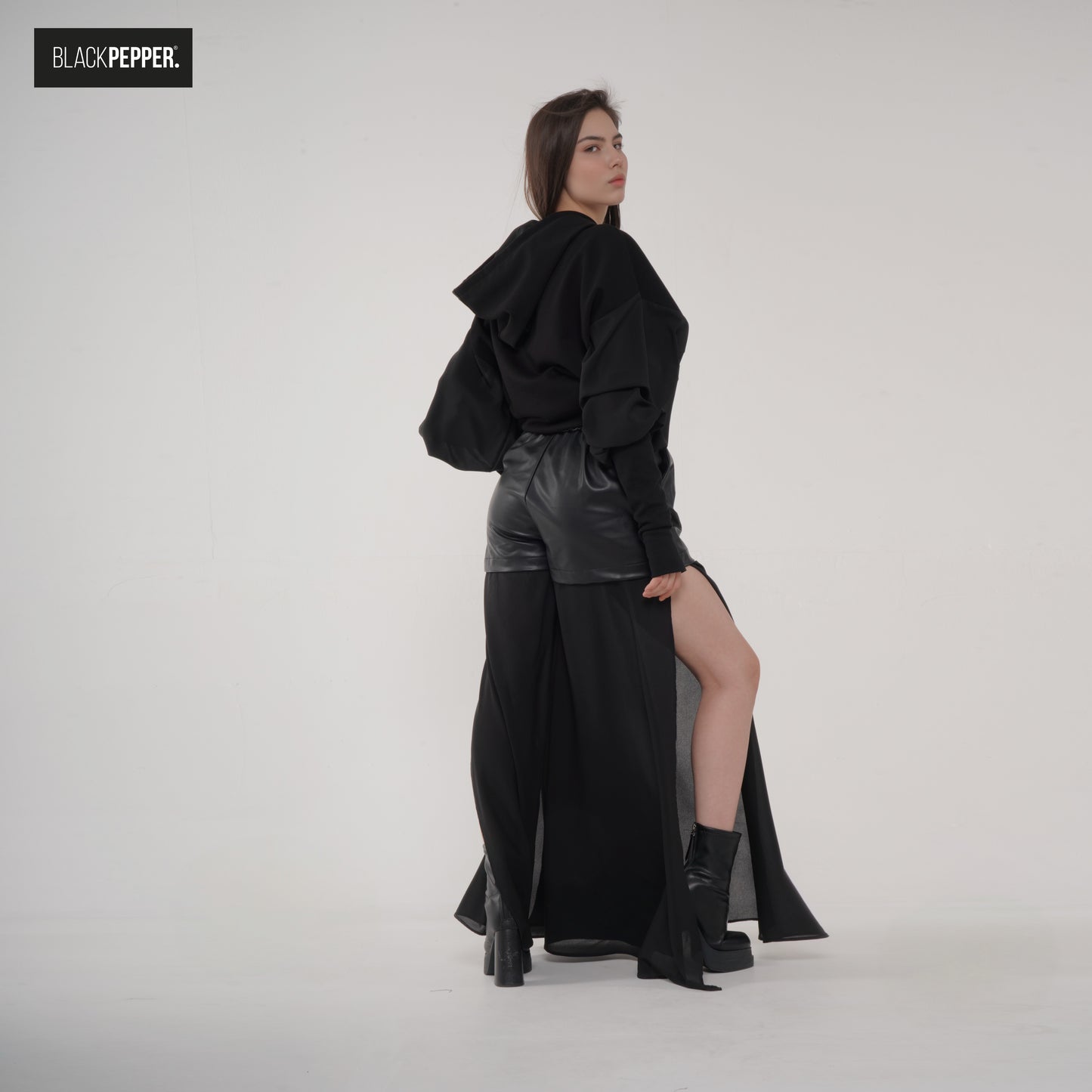 BLACK CHIFFON BLOUSE