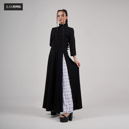 BLACKPEPPER LOGO PATTERN DRESS