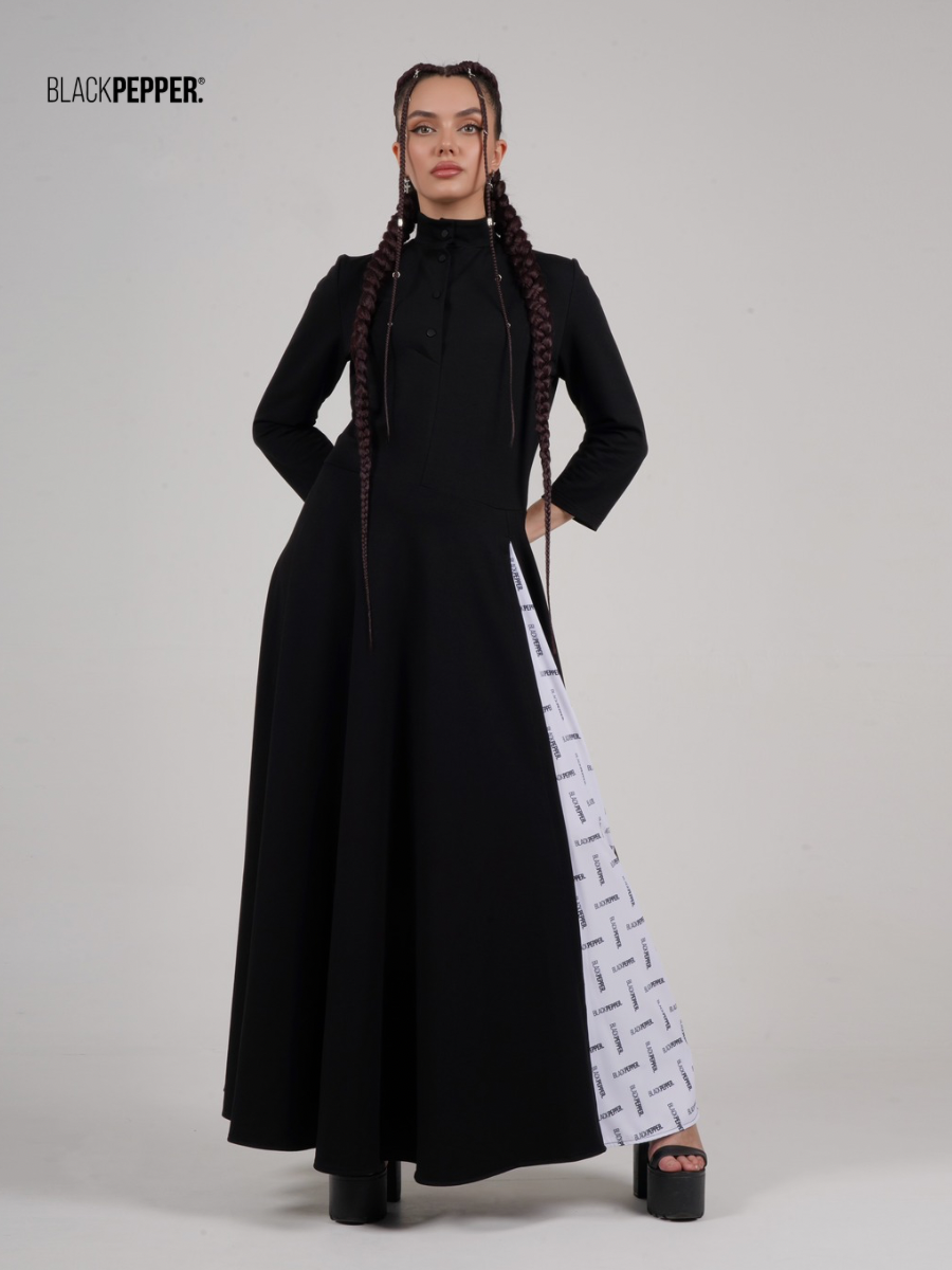 BLACKPEPPER LOGO PATTERN DRESS