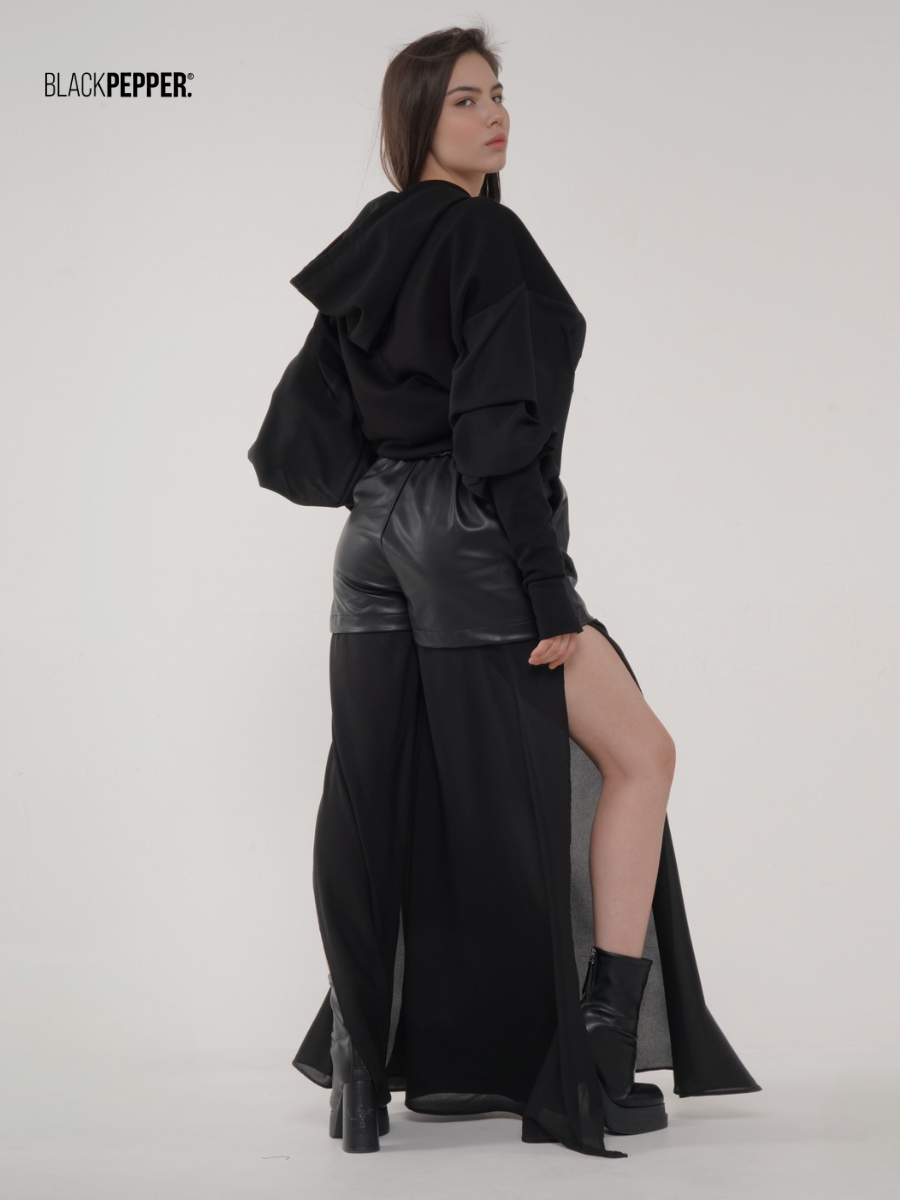 BLACK CHIFFON BLOUSE