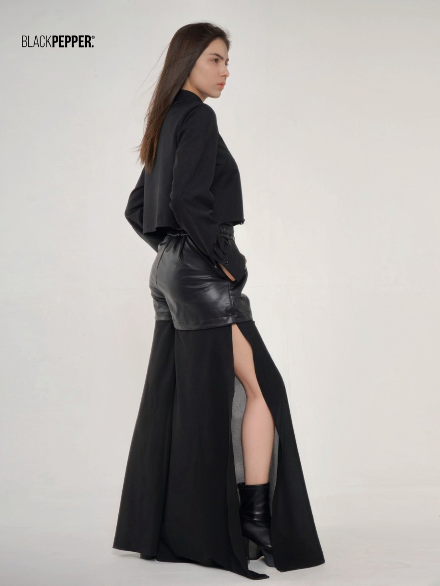 BLACK CHIFFON BLOUSE