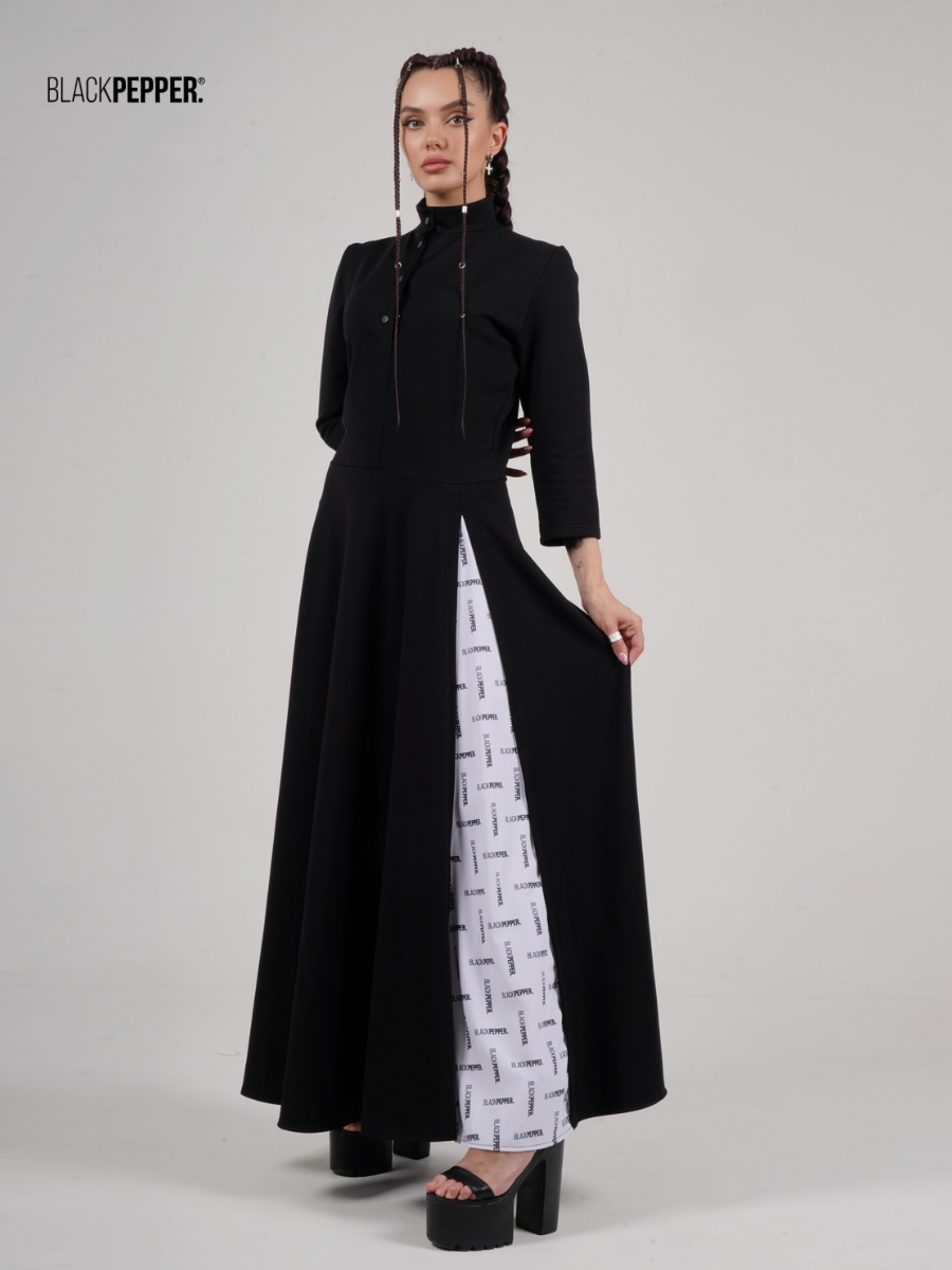 BLACKPEPPER LOGO PATTERN DRESS