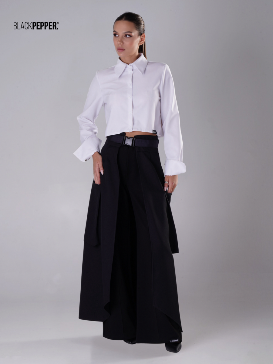 CROPPED SHIRT BLACK AND WHITE