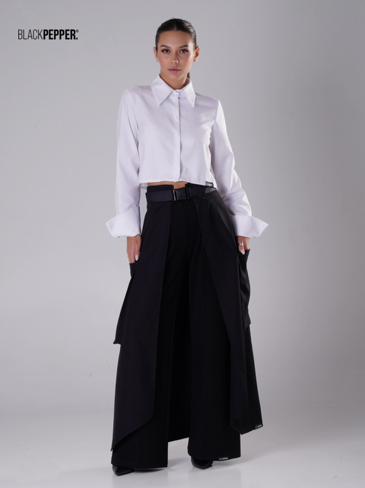 CROPPED SHIRT BLACK AND WHITE