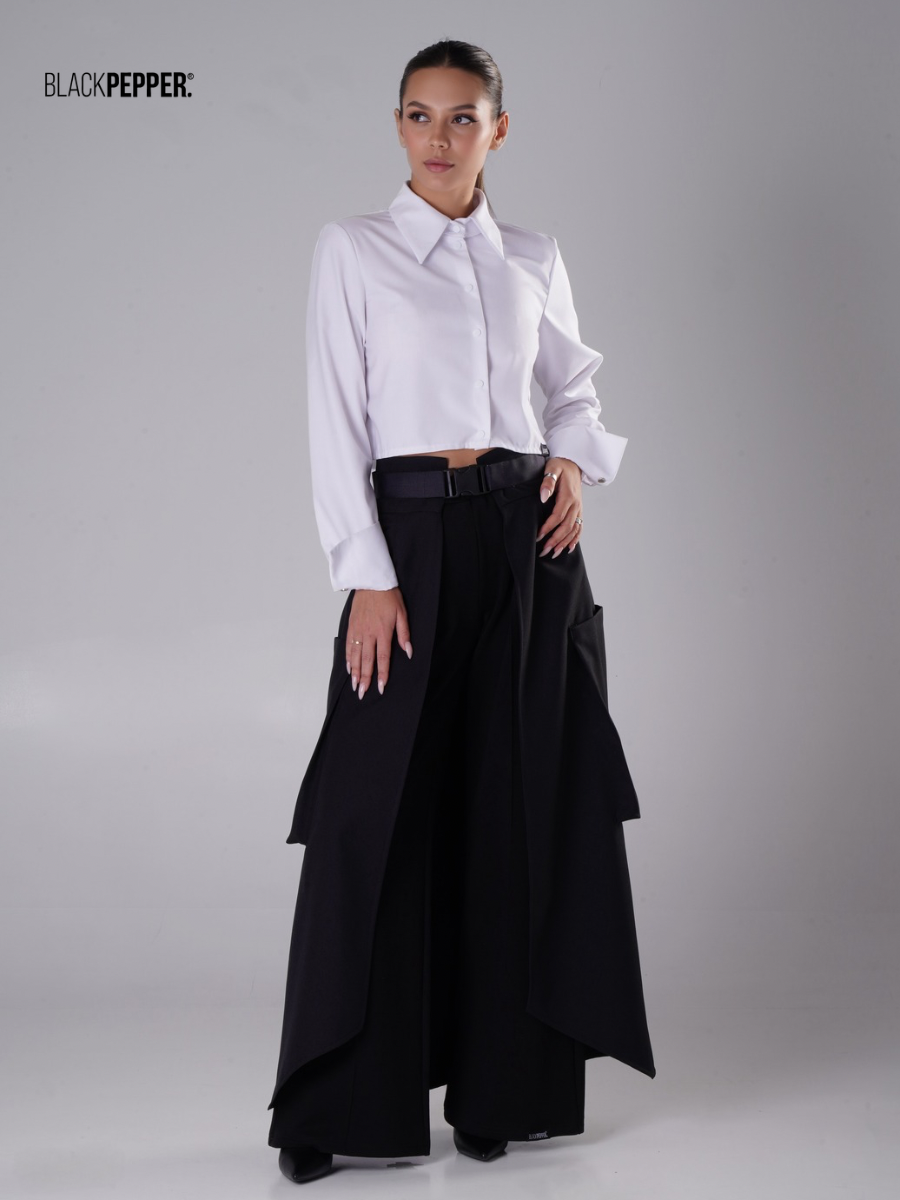 CROPPED SHIRT BLACK AND WHITE