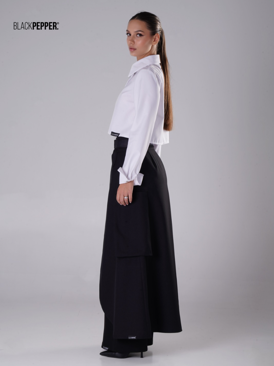 CROPPED SHIRT BLACK AND WHITE