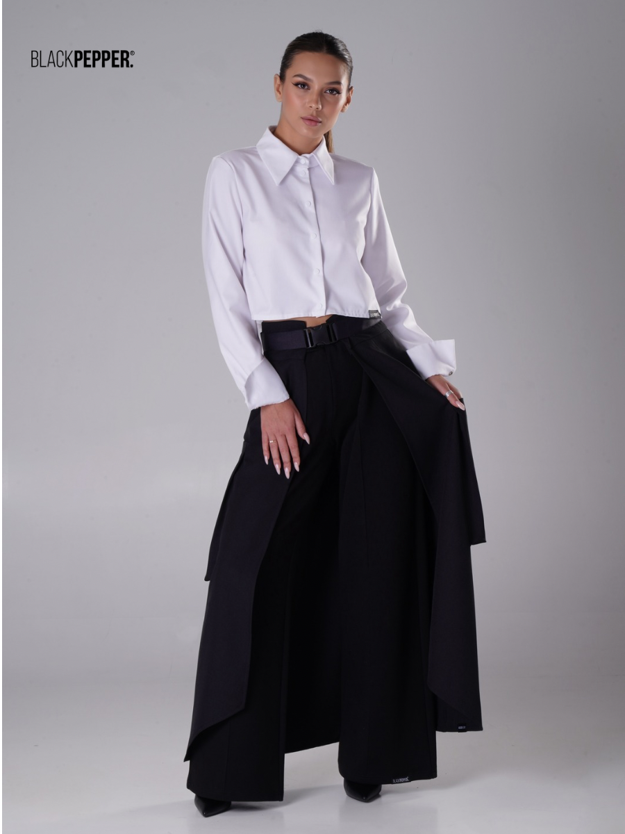 CROPPED SHIRT BLACK AND WHITE