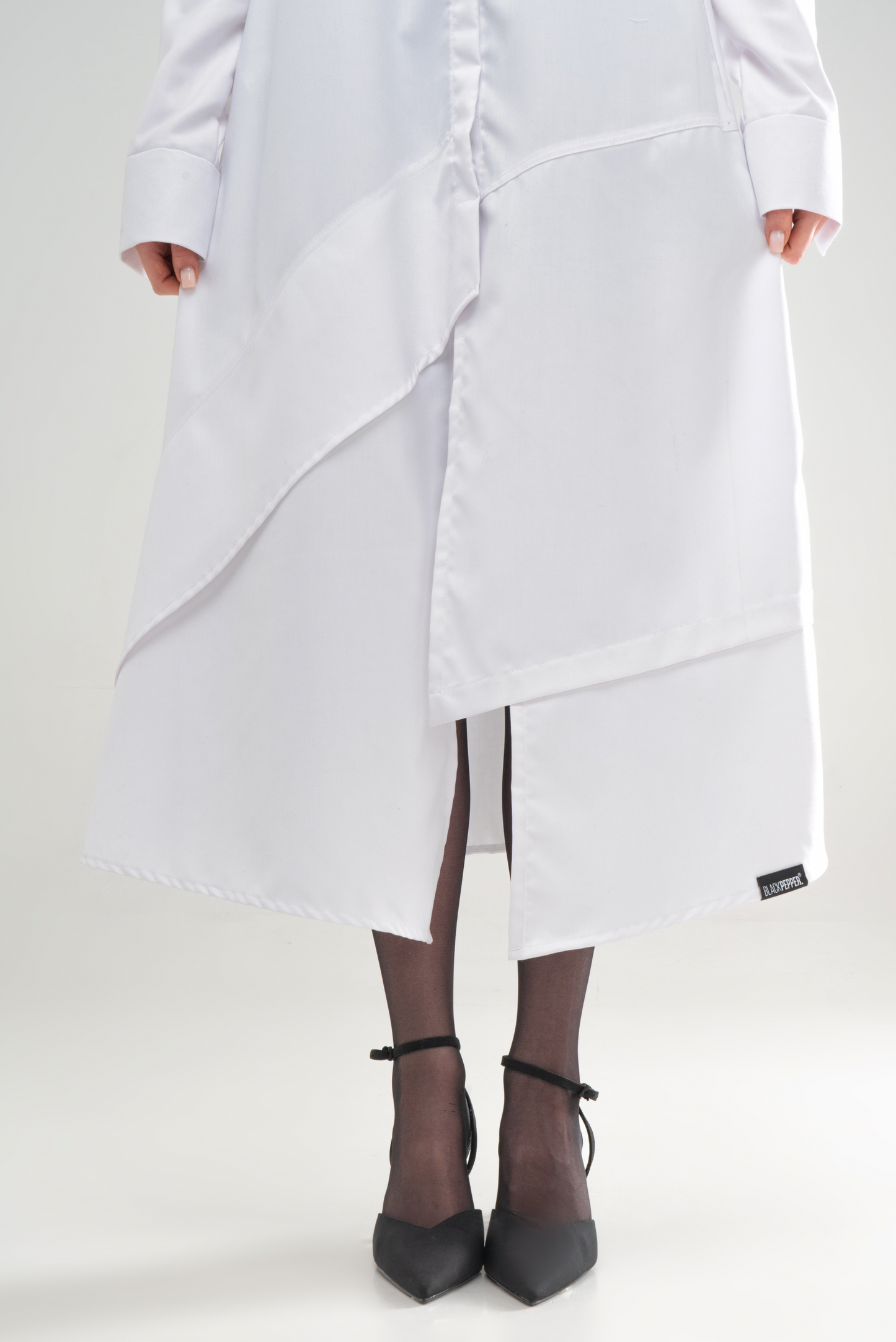 SHIRT DRESS  DECONSTRUCTED WHITE