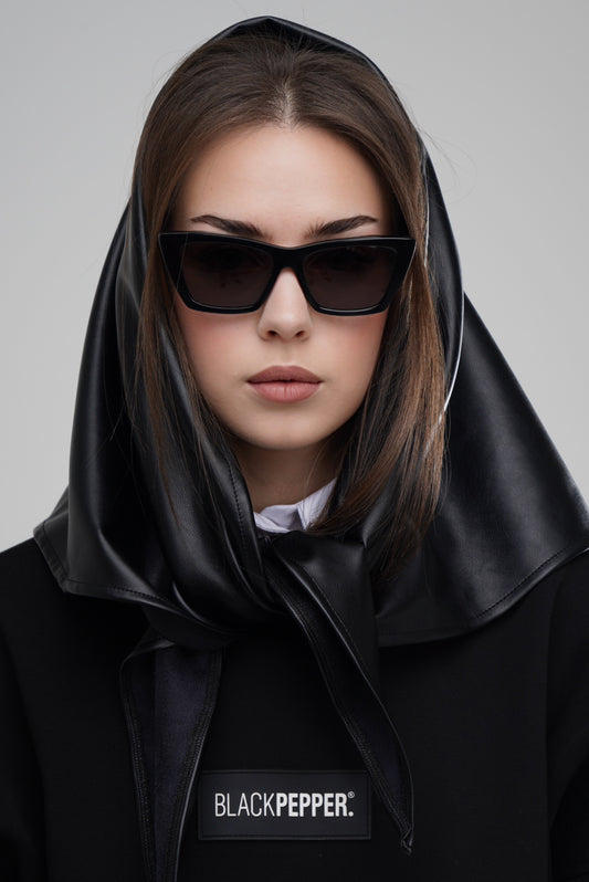 PRIVATE BLACK ECO -LEATHER HEADSCARF
